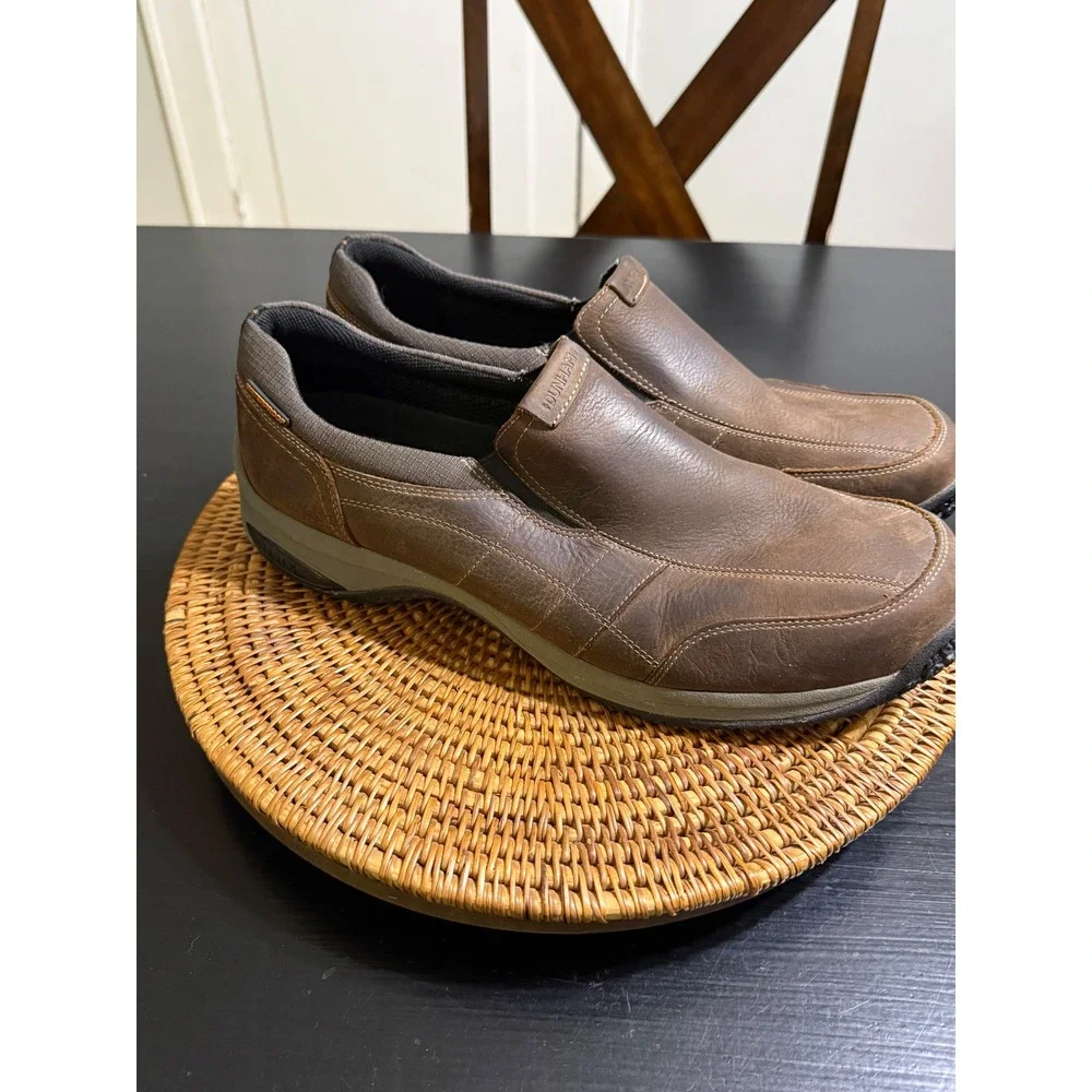 Dunham Cloud Mens Brown Leather Slip On Loafers DAN04BR Size 15 D